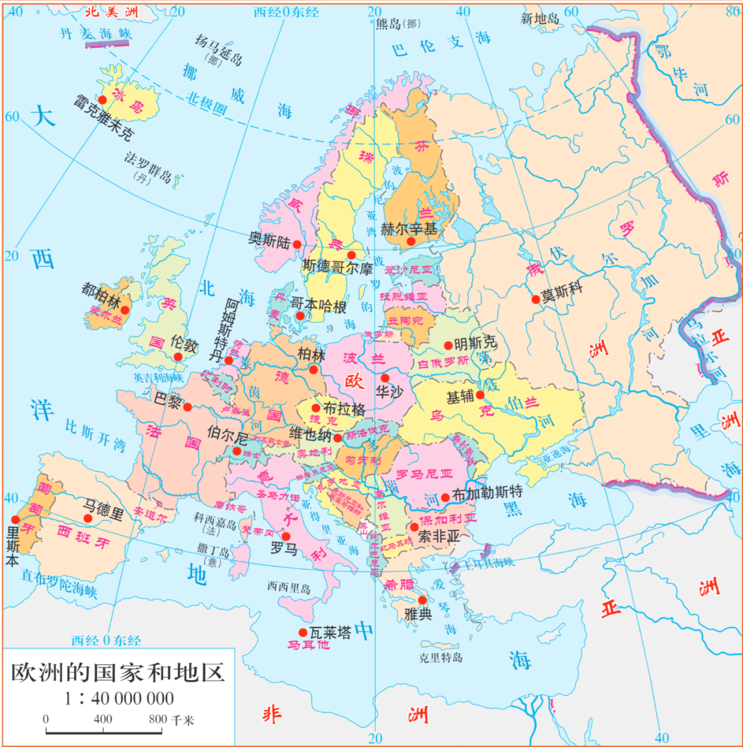 根据历史和地理因素,欧洲分为北欧,南欧,西欧,中欧和东欧五个板块