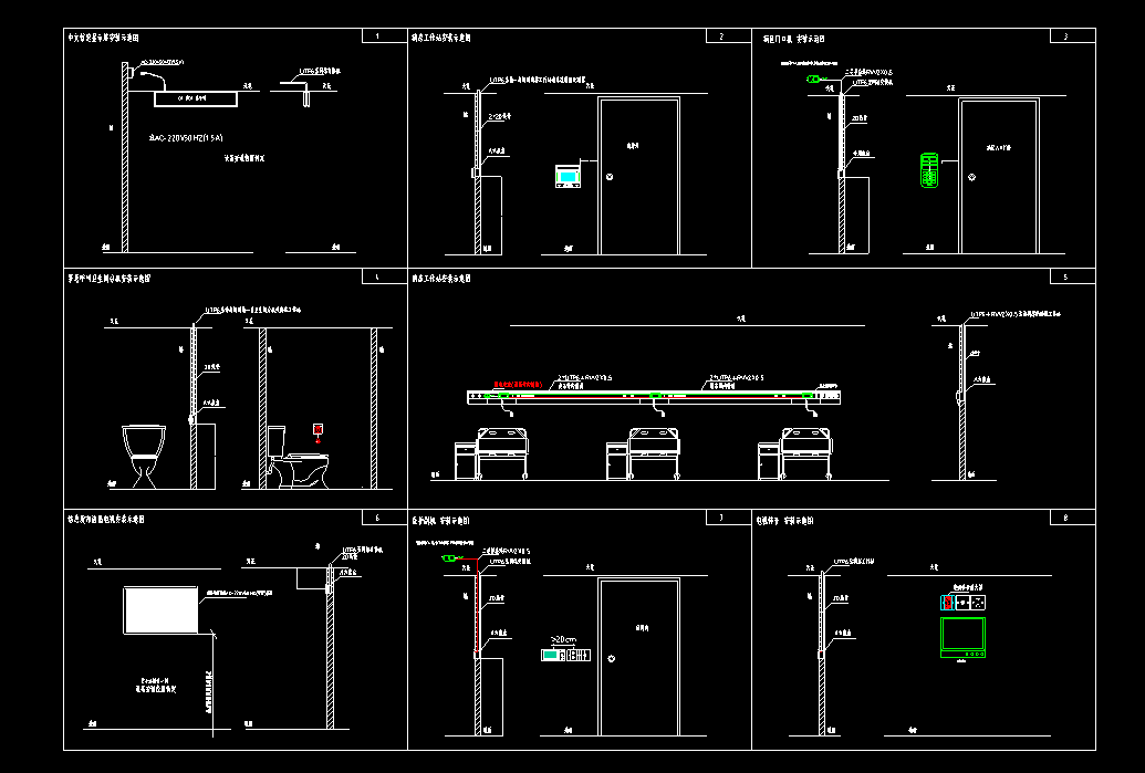 医护对讲系统cad安装大样图