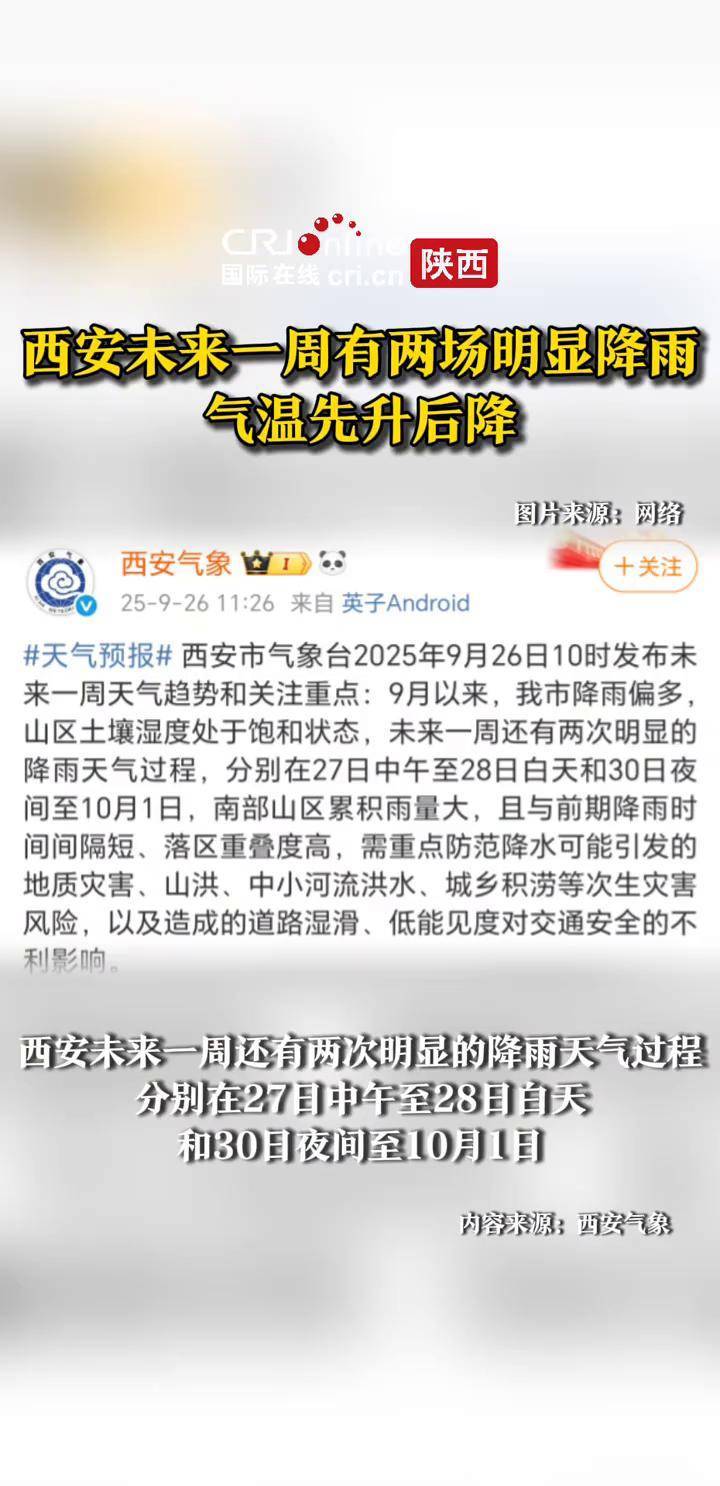 西安未来一个月天气预报今日情况