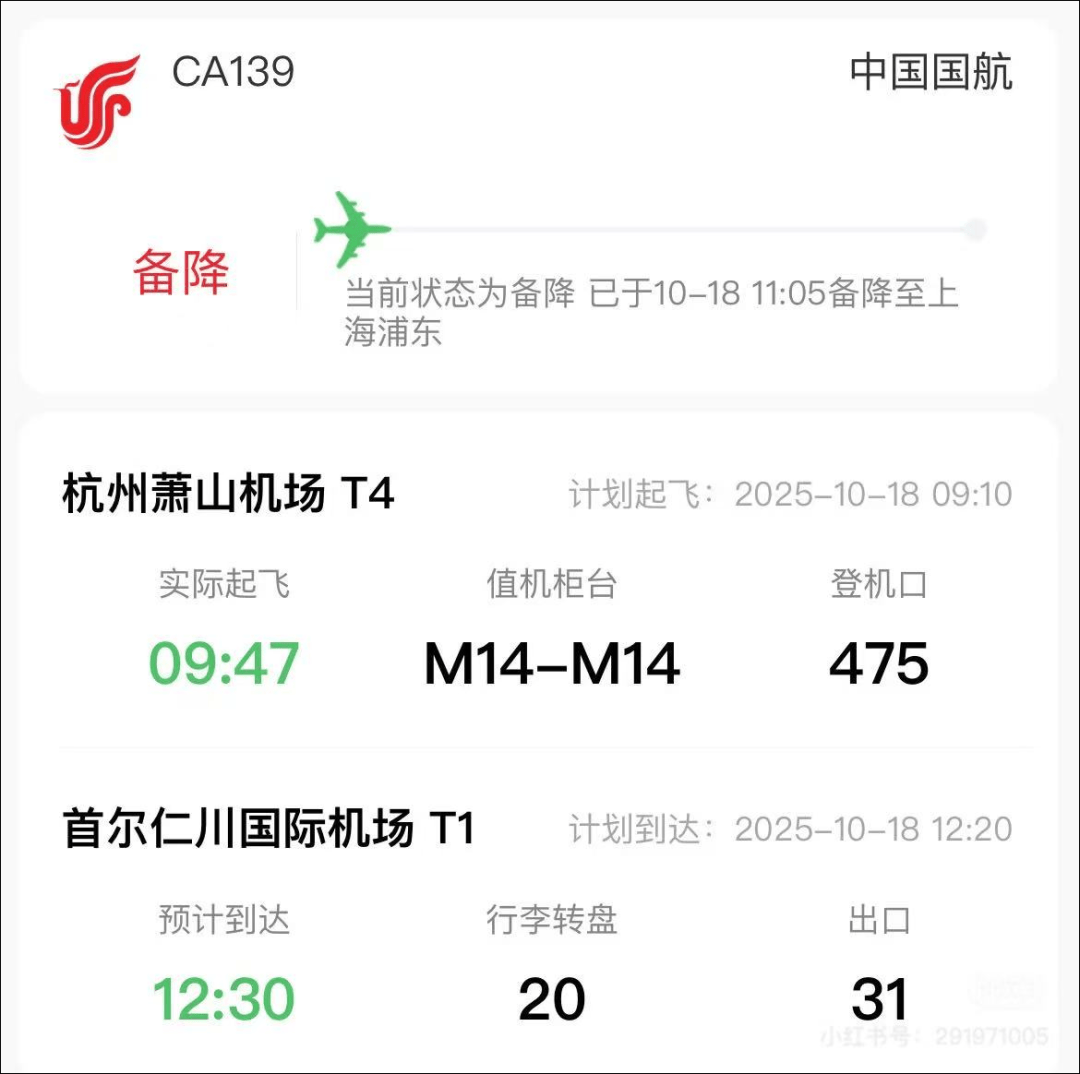 网友称航班行李架起火备降上海浦东，国航回应：系锂电池自燃，未出现人员受伤