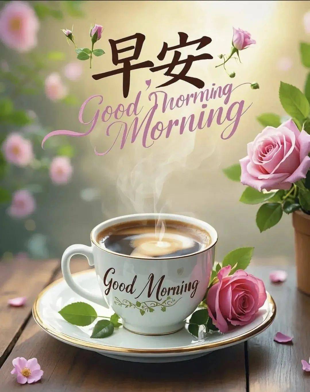 118张早上好美图祝福,今日最新早安漂亮图片带字精选,一笔一划,写满