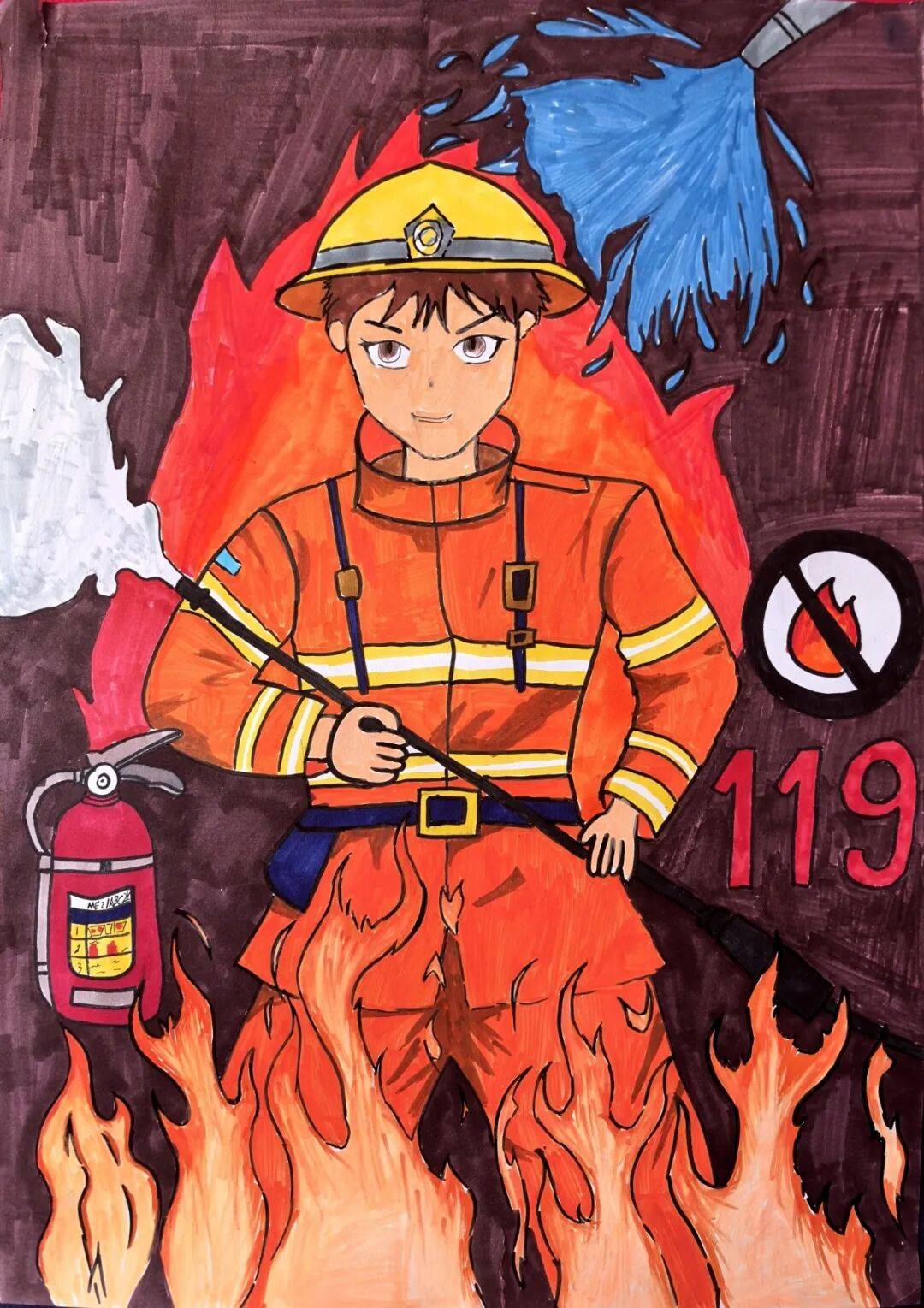 海西州第三届中小学消防主题绘画作品评比展获奖名单