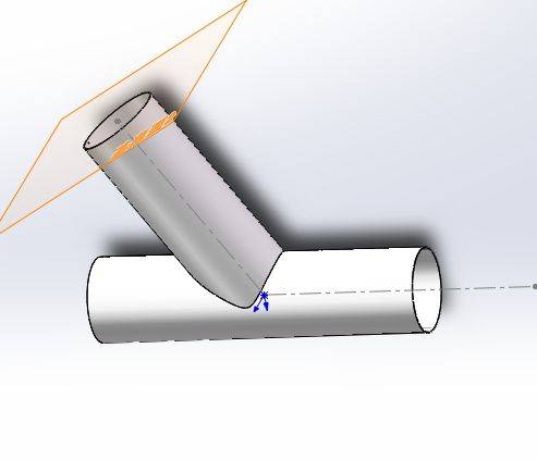 斜切圆管如何用solidworks做展开!