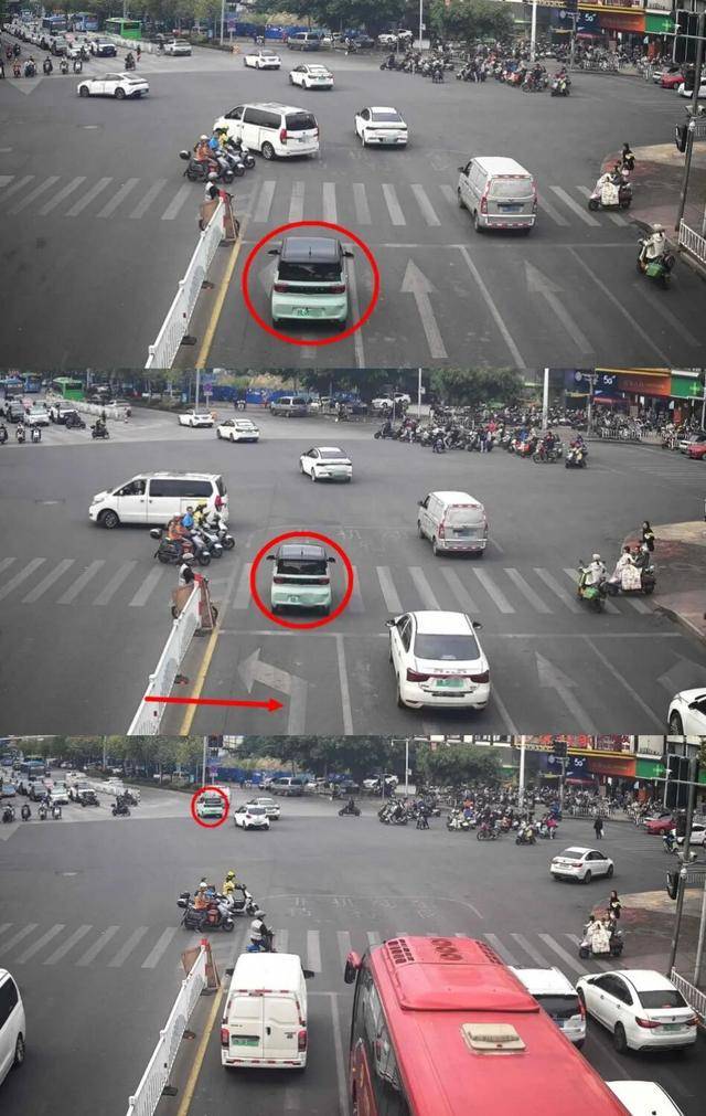 柳州交警实名曝光！5辆机动车不按导向车道行驶，均罚100 元