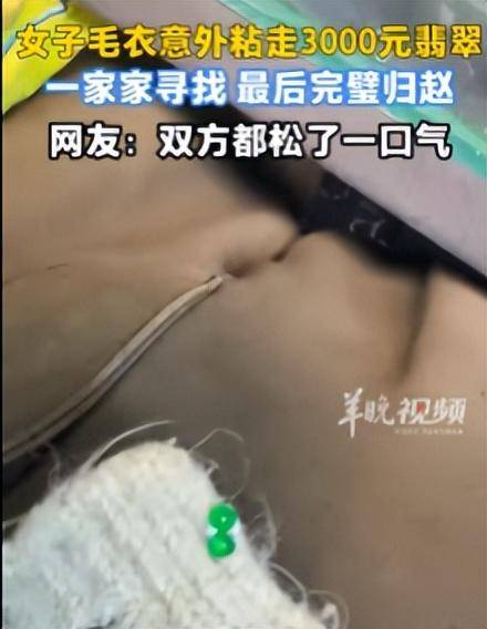 毛衣意外粘走3000元翡翠耳环，广东一女子逐家询问找到失主，店主：如释重负，感谢！
