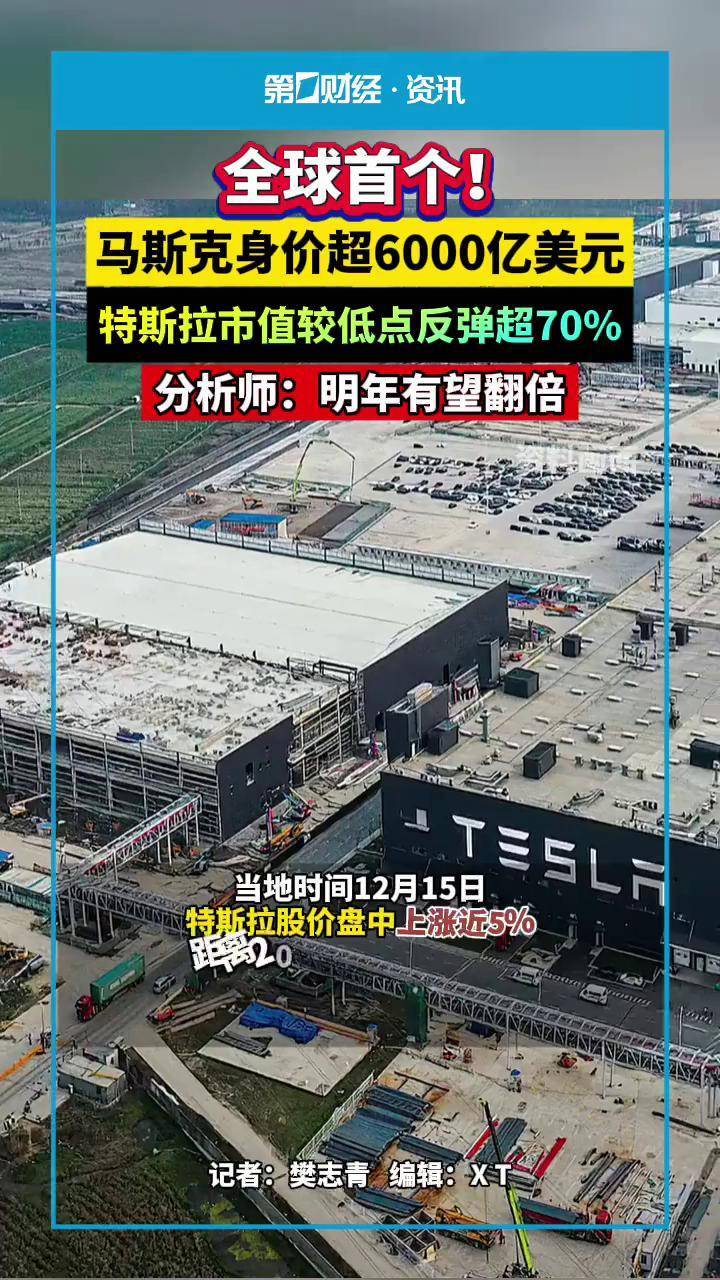全球首个！马斯克身价超6000亿美元，特斯拉市值较低点反弹超70%，分析师：明年有望翻倍_搜狐网