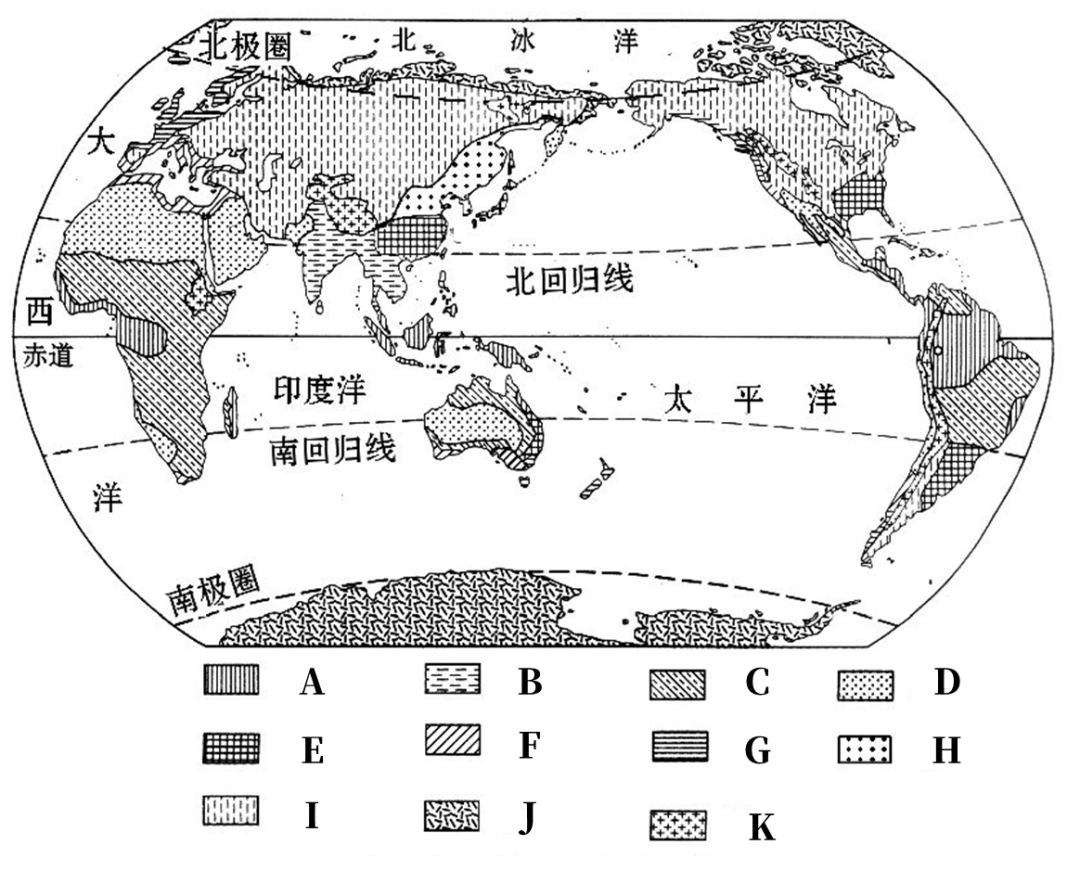 填写世界气候类型分布填图二 世界气候类型的分布