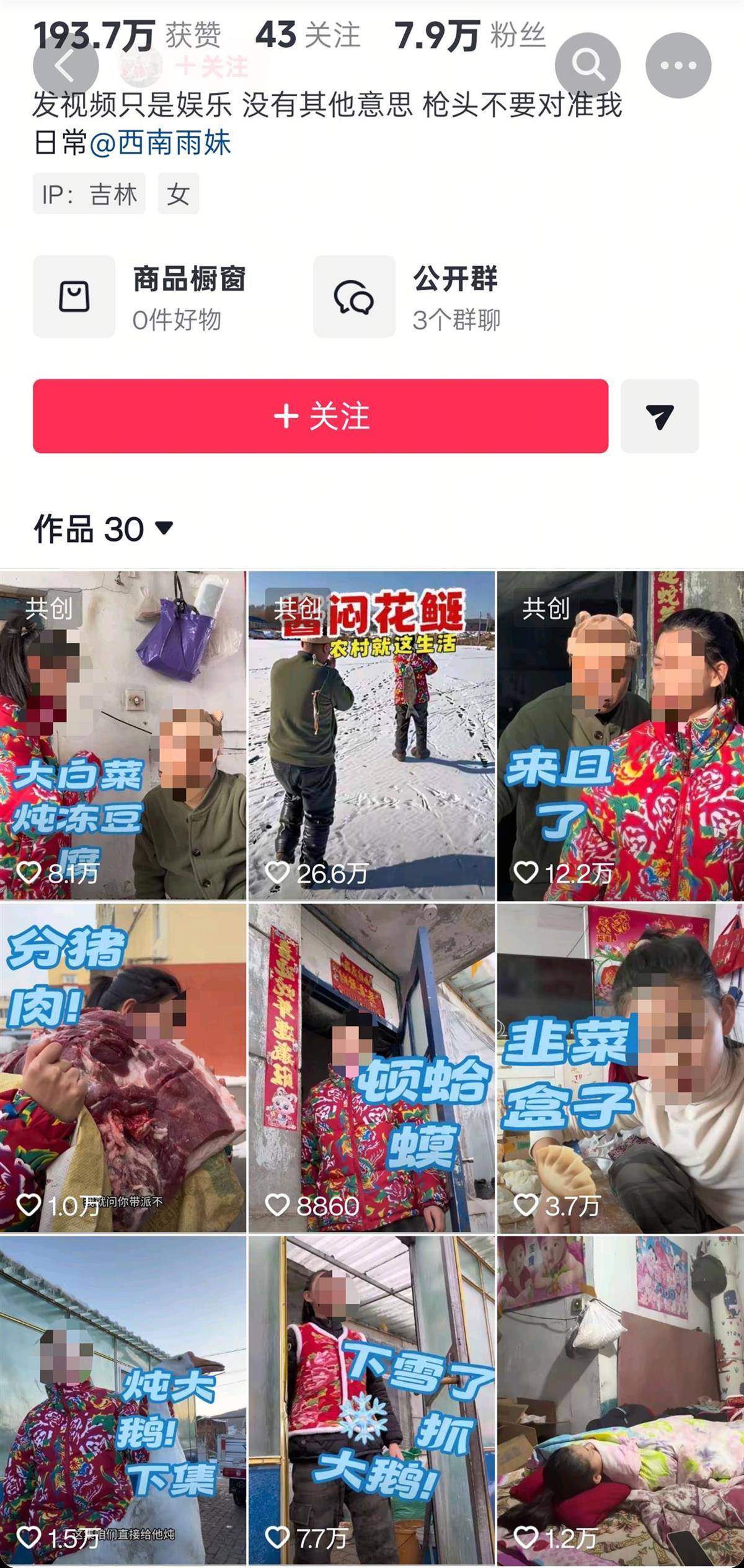 "东北雨姐"高仿账号出现:拍模仿视频涨粉数万 称是"个人娱乐"(图2)