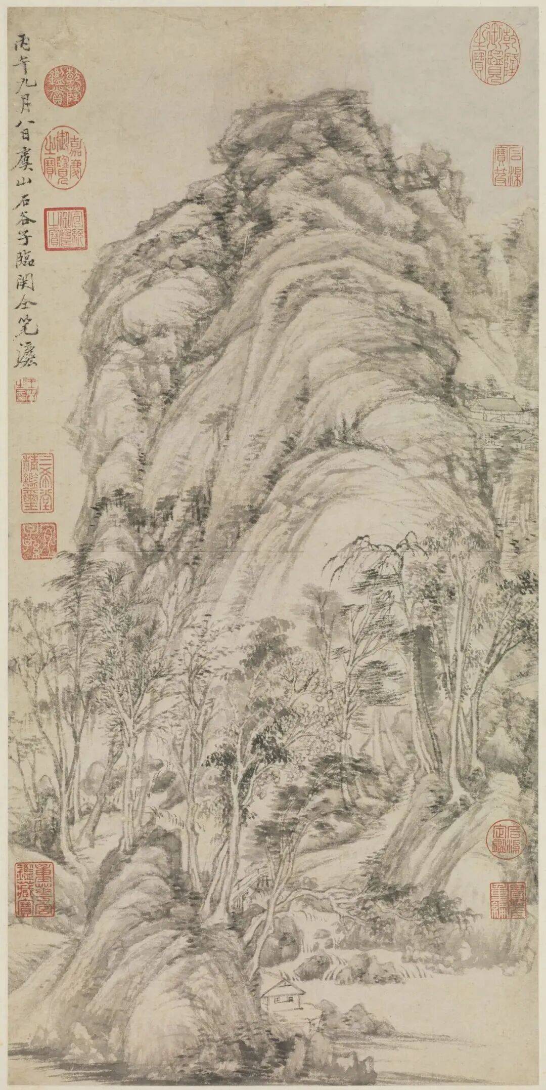 王翚《临关仝山水图》_石渠_常熟人_重华宫