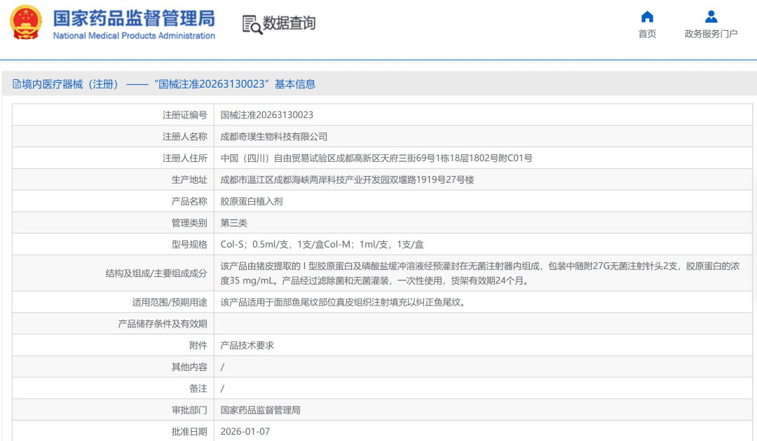 国产首个！成都科技力量支撑，首款SPF级猪胶原植入剂获批_奥格_生物_资本