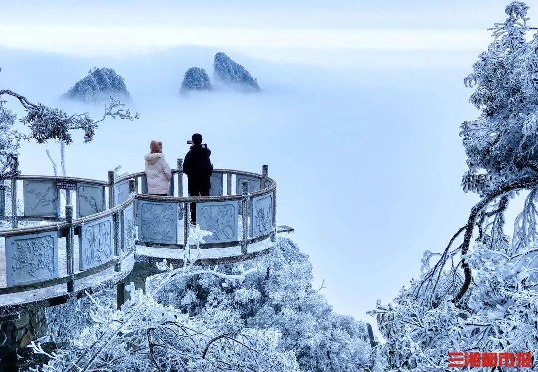 白天雾凇,晚上泡汤!湖南这座山才是冬天该有的样子→_温泉_雪景_游客量
