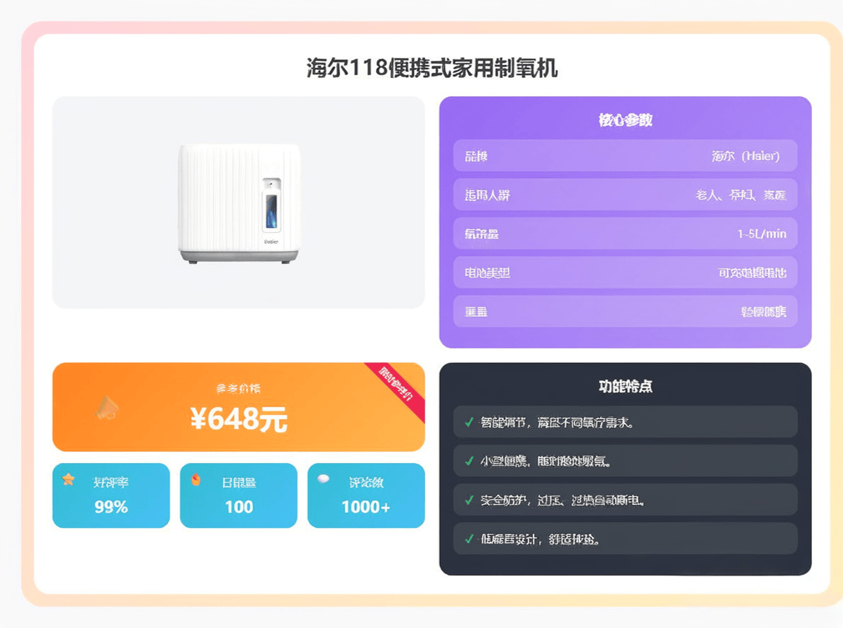 怎么购买医用氧气原创海尔制氧机哪款值得买？从便携保健到家庭医用，全面对比四款机型的能力边界与适用场景_https://www.jmylbn.com_新闻资讯_第4张