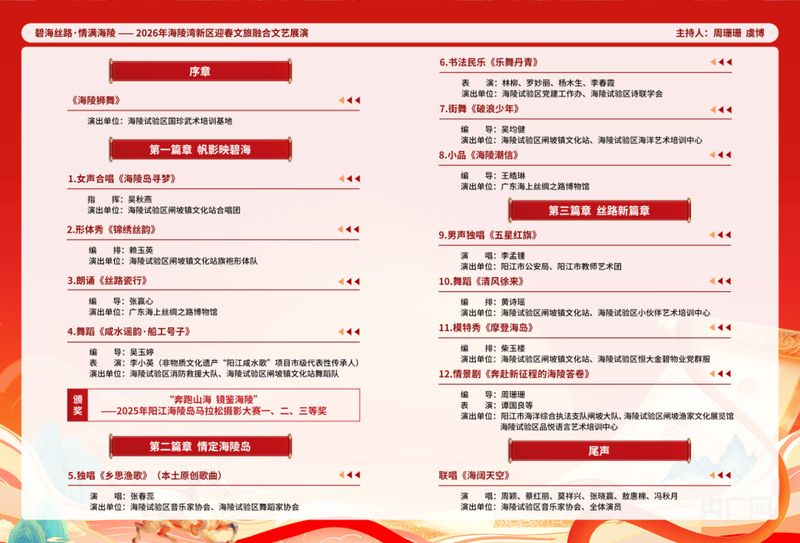 2026年阳江海陵湾新区迎春文旅融合艺术展演即将启幕