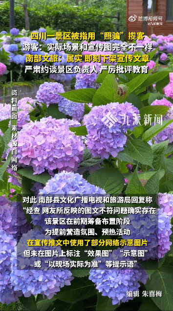 四川南充一景区被指用“照骗”揽客,官方回应:属实,下架宣传文章,约谈景区负责人_非本_审核_实际