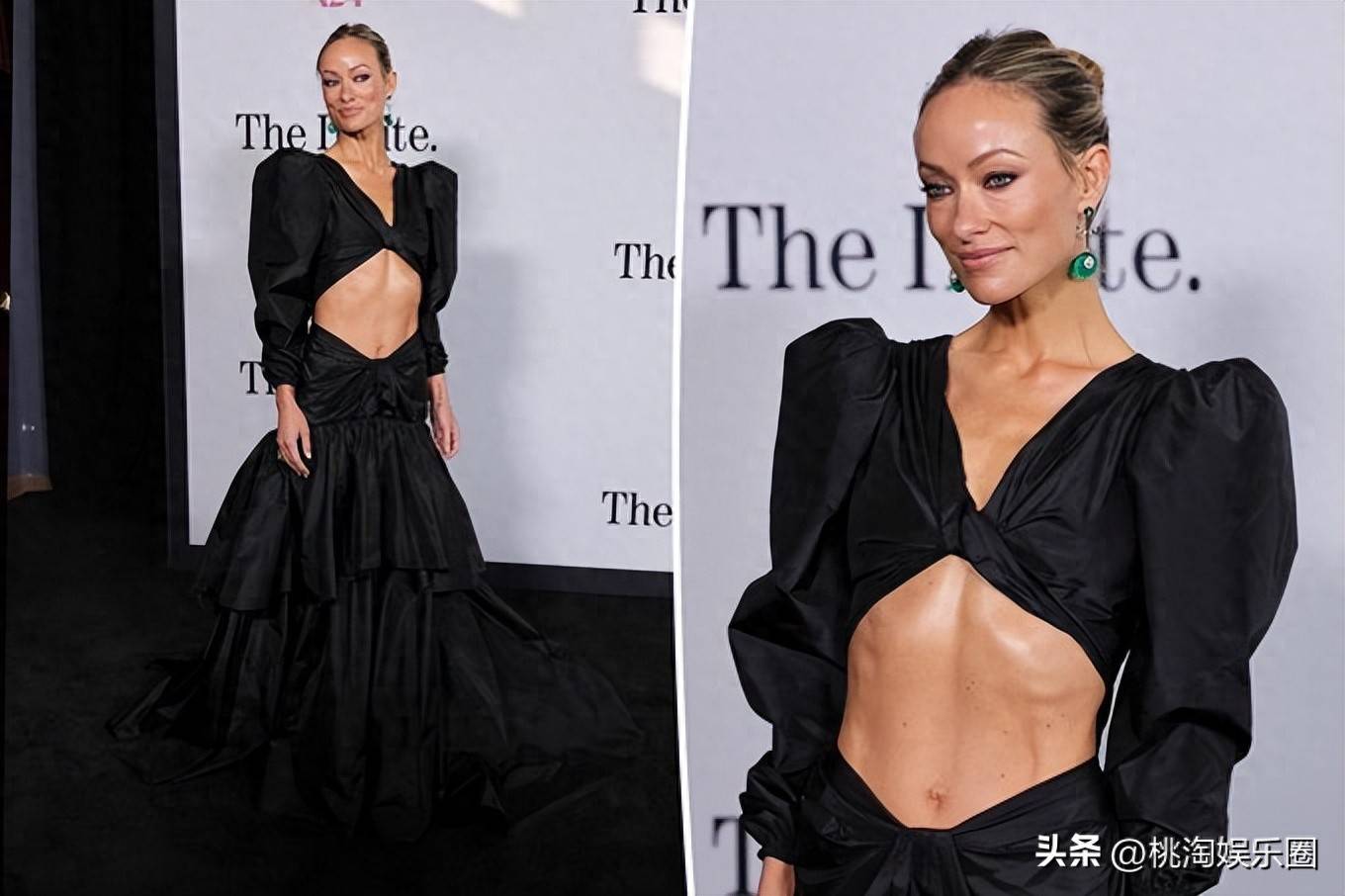 42岁奥利维亚·王尔德穿镂空裙亮相新片首映，腹肌线条抢镜封面图