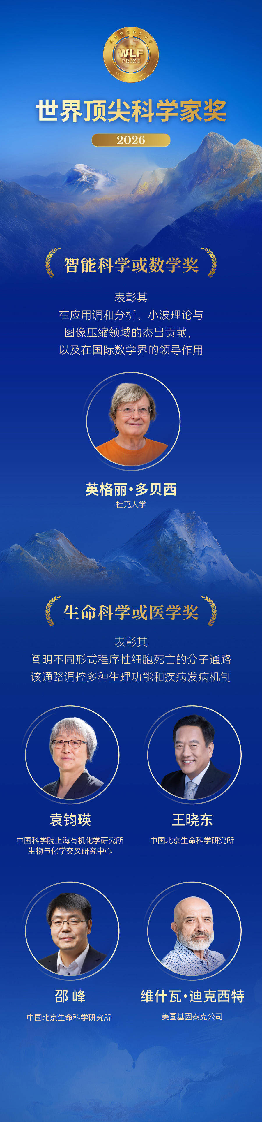 世界顶尖科学家奖揭晓：华人科学家首次获奖，邵峰成首位中国籍得主