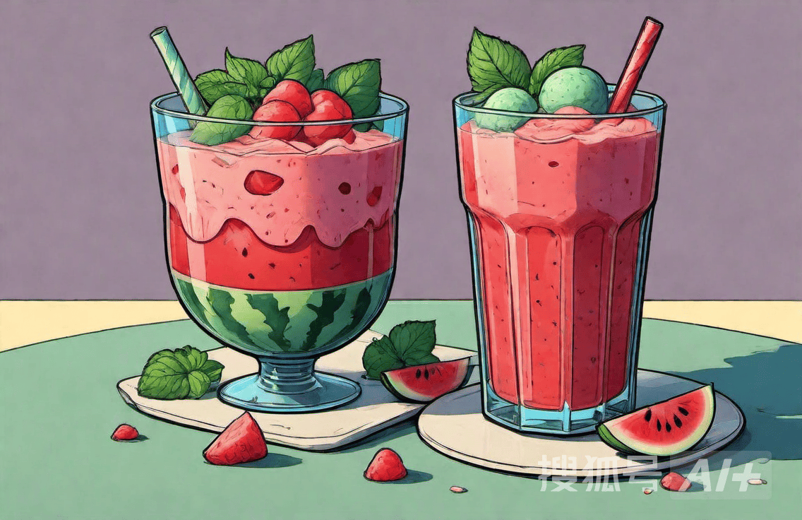 夏日清凉一夏:冰镇西瓜汁搭配薄荷冰粉